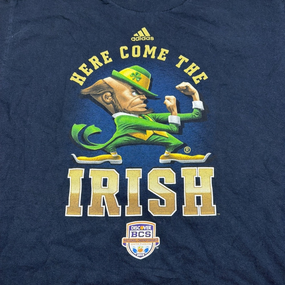 Adidas Notre Dame Here Come The Irish T-Shirt Small National Championship 2013 - Picture 2 of 5